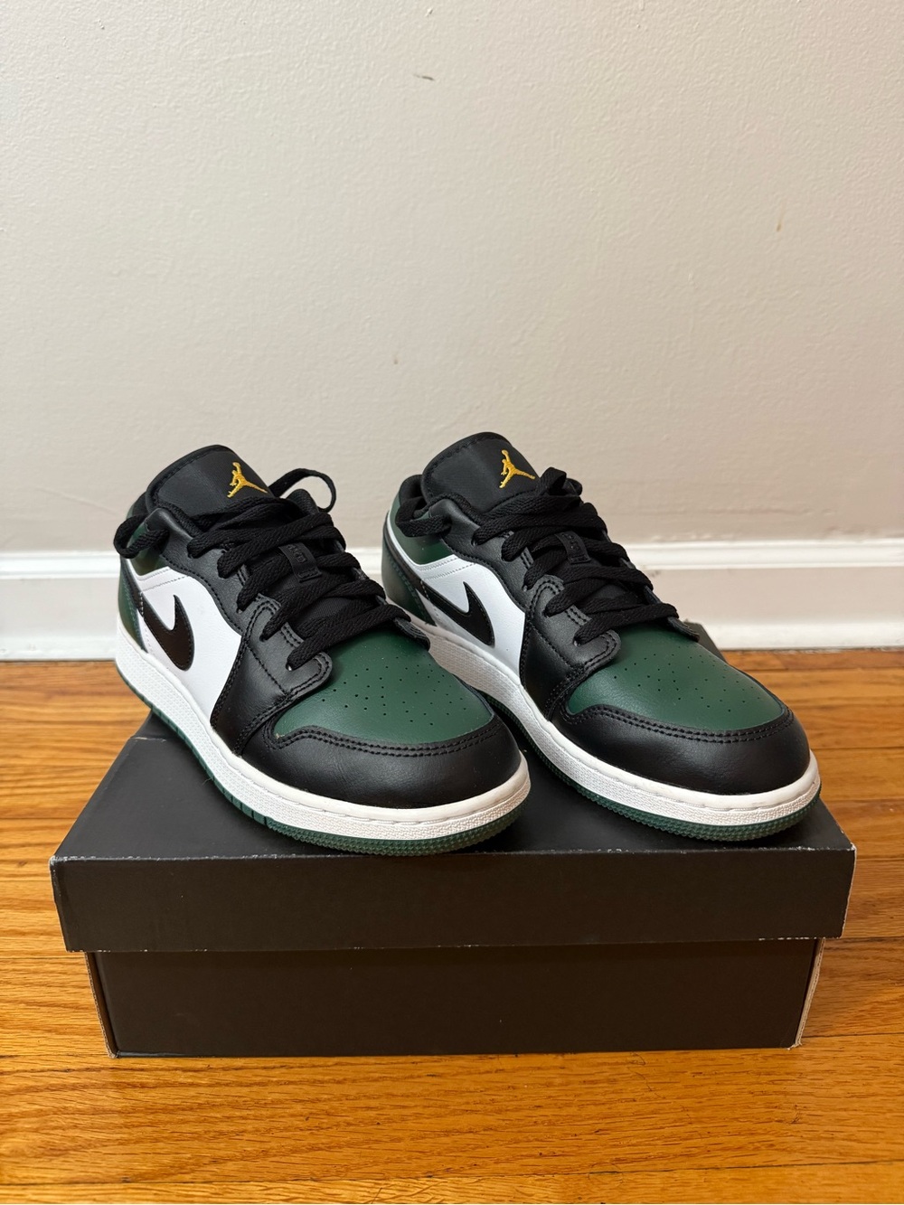 Jordan Low Top Sneakers in Green, Black & White